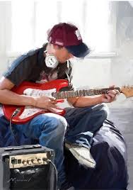 Playing Guitar By The Macneil Studio Playing Guitar Artist Canvas Canvas Art