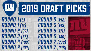 giants hold 12 picks in 2019 nfl draft including two in