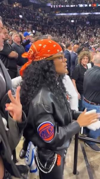 Teyana Taylor at the Knicks game