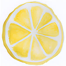 1 Round Slice of Lemon Watercolor Painting Manga Full Face Lemon Slice  Portrait · Creative Fabrica