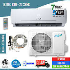 Ductless air conditioners are easier to install than ducted hvac systems and more efficient than window units, making them an attractive option for many homeowners. 18 000 Btu 23 Seer Ductless Mini Split Air Conditioner Heat Pump Walmart Com Walmart Com