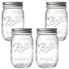 Apothecary jars for your largest candles. Ball Regular Mouth Mason Jars With Lids And Bands 16 Ounces 4 Pack Buy Online In Netherlands At Desertcart Nl Productid 81398243