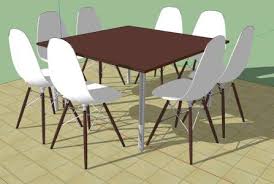 Allow sufficient space in front of dressers and console to allow doors and drawers to be opened easily. 3d Modern Dining Room Dining Table In Skp Cad 594 97 Kb Bibliocad