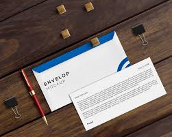 Download Free Psd Stationery Concept With Envelope Mockup PSD Mockup Templates