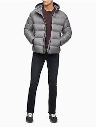 Solid Zip Hooded Puffer Jacket Calvin Klein Calvin Klein Long Sleeves Jacket Puffer Jackets