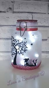 Silhouette Lighted Jar Loves The Idea But With Different Silhouette Theme Fairy Jars Fairy Night Light Fairy Lanterns