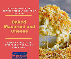 4 tablespoons (1/2 stick) unsalted butter, melted. Blue Mountain Orthodontics Monday Munchies Braces Friendly Recipe Of The Week Baked Mac N Cheese Https Www Foodnetwork Com Recipes Trisha Yearwood Baked Macaroni And Cheese 2637291 Food Yummy Braces Delicious Facebook