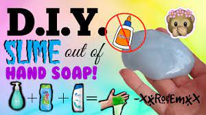 Here's how to make it: D I Y Slime Out Of Hand Soap Non Stick Slime Without Glue Borax Cornstarch Salt Etc Youtube