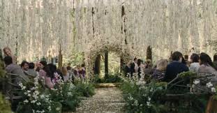 Bella Edward Twilight Wedding I Love The Flowers Hanging From Above With Images Twilight Wedding Breaking Dawn Wedding Wedding Scene