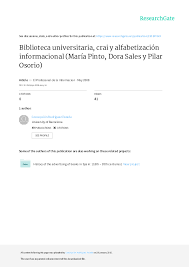 PDF) Biblioteca universitaria, crai y alfabetización informacional (María  Pinto, Dora Sales y Pilar Osorio)
