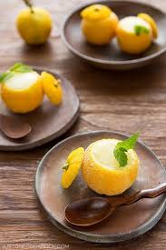 Refreshing Yuzu Sorbet Super Easy To Make And Irresistibly Tasty With Citrusy Floral Essense Of Yuzu Fruit Easy Japanese Food Sweet Recipes Sorbet Recipes