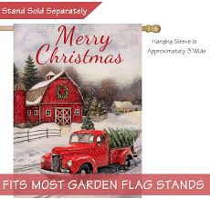 28x40 hy smile fall scarecrow wele house garden flag yard banner decorati. Amazon Com Selmad Merry Christmas 28 X 40 House Flag Red Truck Double Sided Winter Farmhouse Rustic Quote Burlap Garden Yard Xmas Pickup Decor Outside Holiday Snow Farm Seasonal Decorative Outdoor Large Flag