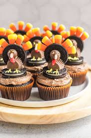 Sometimes it's nice to have smaller desserts so you can have more than one. Thanksgiving Turkey Cupcakes Brown Eyed Baker