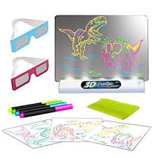 Glow Pad 3d Magic Led Light Drawing Board Erasable Doodle Sketch Tablet Kids New Sketch Tablet Doodle Sketch Kid Tablet