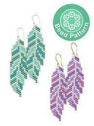 Brick Stitch Feather Earrings Beading Pattern Beaded Feather Etsy Beading Patterns Bead Weaving Patterns Bead Loom Patterns