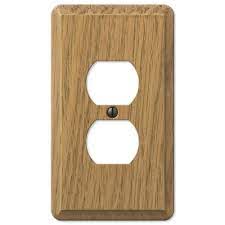Hardware, lighting, switchplates, tile, home accents Amerelle Contemporary 1 Gang Wood Duplex Outlet Wall Plate Light Oak At Menards