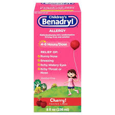 Children S Benadryl Allergy Relief Liquid Cherry Diphenhydramine 8 Fl Oz In 2020 Kids Allergies Benadryl Allergy Medicine
