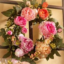 21 Inch Peony Floral Wreath By Valerie Qvc Com Wreath Decor Wreaths Door Decorations