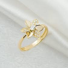 Favori Gold Cicekli 14 Ayar Altin Yuzuk Favori Tasli Altin Yuzuk Yuzuk Mor Altin