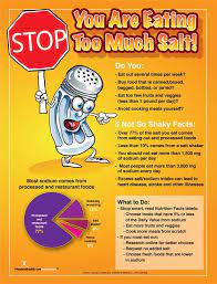 Unfortunately, most people ingest much. Stop You Are Eating Too Much Salt Poster 16 15 Nutrition Education Store