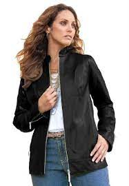 Jessica London Women S Plus Size Plus Size Leather Jacket List Price 232 20 Price 162 20 Plus Size Leather Jacket Leather Jacket Clothes