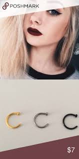 2 Fake Nose Rings Fake Nose Rings Nose Piercing Jewelry Black Nose Ring