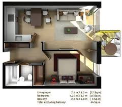 One Bed Flat Floor Plan Modern Small Apartment Design Small Apartment Plans Small Apartment Design
