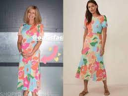 Kate garraway is giving us summer wardrobe inspiration with her beautiful floral frock this friday. Good Morning Britain July 2021 Kate Garraway S Multicolor Floral Midi Dress Shop Your Tv