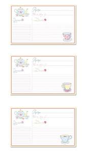 Recipe Cards With Teapot Teacup Put Treats Recipes On Them Printable Recipe Cards Recipe Cards Food Printables