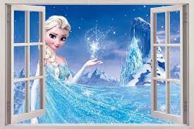 Frozen Elsa 3d Window View Decal Wall Sticker Home Decor Art Mural Disney Kids Wall Stickers Home Disney Home Decor Wall Stickers Home Decor