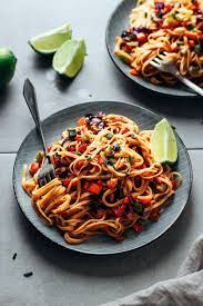 Sweet Spicy Korean Noodles Full Of Plants Recipe Spicy Korean Noodles Korean Noodles Recipes