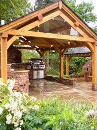 Outdoor Kitchen Large Oak Pavilion Backyard Pavilion Outdoor Living Areas Oak Gazebo