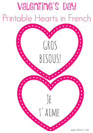 Valentine S Day Printable Hearts In French Ladydeelg In 2020 Heart Printable Valentines Day Activities Valentines Printables Free