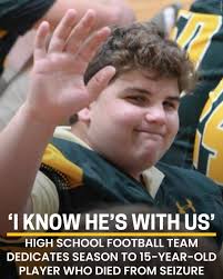 A high school football player from Louisiana is being remembered for his  infectious smile and selfless attitude after his tragic death over the  summer. More:  https://www.wmtv15news.com/2025/09/08/high-school-football-team-dedicates-season-15-year-old  ...