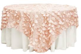 Petal Circle Taffeta 90 X90 Square Table Overlay Blush Rose Gold Table Overlays Petal Table Pink Wedding Cake