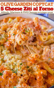 Olive garden's zuppa toscana soup is a creamy blend of sausage, potatoes and kale. Olive Garden Five Cheese Ziti Al Forno Copycat Dinner Then Dessert