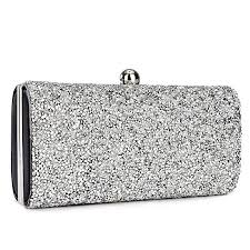 Black And Silver Clutch Purse Luxury Diamante Evening Bag Rhinestone Clutch Purse Prom Party Wedding Bridal Banquet Shimmering Evening Bags Silver Chain For Men Rhinestone Clutch