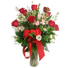 Send flowers and gifts including bouquet pink gerberas and red alstroemeria (xxplossion) from lolaflora.com. 1 Dozen Red Roses Alstroemeria And Wax Flowers B In Huntington Beach Ca Seacliff Florist