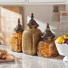 Antiqued Amber Canister Set Of 3 Kirklands