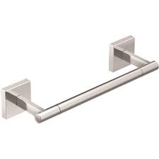 This unbranded towel bar is only.63 in wide therefore it will rotate in a ceramic tile wall mount. Moen Part Bp1886ch Moen Triva 9 In Hand Towel Bar In Chrome Towel Bars Rings Shelves Home Depot Pro