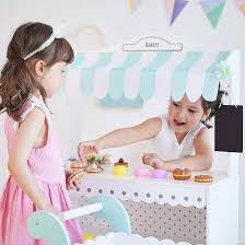 Teamson Kids My Dream Bakery Shop Dessert Stand and Rolling Pastry Cart  Interactive Wooden Play Set with 18 Pretend Baked Goods, White and Mint  Green with Gray Polka Dot Accents : Toys & Games