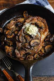 Stir in butter, mushrooms and 1/4 teaspoon salt. Cast Iron Ribeye With Garlic Mushrooms In Under 30 Min Neighborfood
