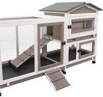 Rabbit Cage Indoor PawHut 62" Wooden Rabbit Hutch - Outdoor Bunny Cage With  Run & Wheels Guinea Pig Cage