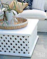 We Love The Lattice Pattern Of This White Outdoor Coffee Table Chic And Airy It Makes A Gorgeous Ad Coffee Table Square Coffee Table Decorating Coffee Tables