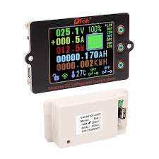 Wireless Charge-Discharge Multi Meter, DROK 0-100V 100A DC Coulometer  Voltmeter, Battery Monitor with Digital LCD Screen, Volt Amp Temp Power  Capacity Electric Work Monitor for RV Golf Cart