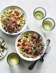 Tarragon Two Pea Risotto With Bacon And Microgreens This Veg Forward Risotto Combines Tender Gard Microgreens Recipe Cooking Light Recipes Cooking Light Diet