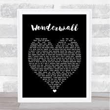 Wonderwall Oasis Black Heart Quote Song Lyric Print Ebay Song Lyric Print Lyric Prints Song Lyric Quotes
