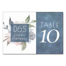 Dusty Floral Monogram Muted Smoky Blue Reception Table Number Zazzle Com Reception Table Floral Monogram Seating Chart Wedding