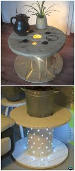 Diy Lighted Wood Spool Table Instruction Wood Wire Spool Recycle Ideas Furniture Spool Furniture Cable Spool Furniture Wooden Spool Tables