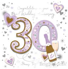 30th Pearl Wedding Anniversary Card By Ling Design Mwer0034 30 Make it a 30th wedding anniversary for your wife to remember with this pearl necklace. 30th pearl wedding anniversary card